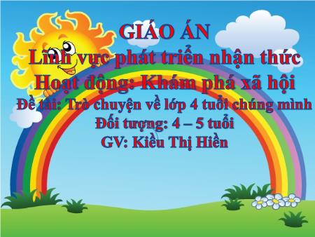 Bài giảng Mầm non Lớp Chồi - Đề tài: Trò chuyện về lớp 4 tuổi chúng mình - Kiểu Thị Hiền