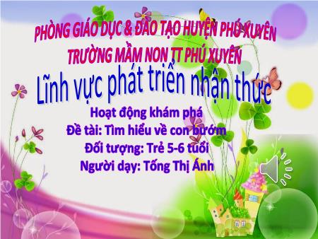 Bài giảng Mầm non Lớp Lá - Đề tài: Tìm hiểu về con bướm - Tống Thị Ánh