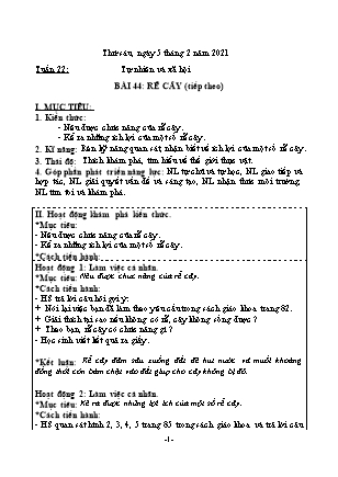 Bài giảng môn Tự nhiên và xã hội - Bài 44: Rễ cây (Tiếp theo)