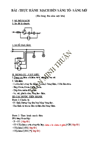 Bài tập thực hành Vật Lí - Thực hành mạch đèn sáng tỏ-sáng mờ