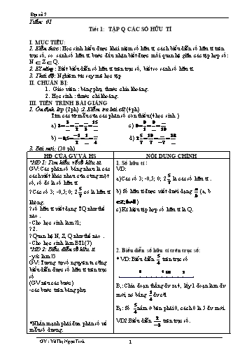 Giáo án Đại số Lớp 7 - Tiết 1: Tập Q các số hữu tỉ