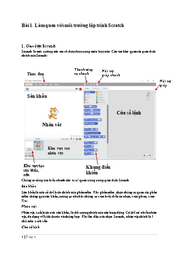 Giáo trình Tin học Lớp 8 - Bài 1: Làm quen với môi trường lập trình Scratch