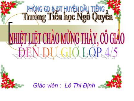 Bài giảng Khoa học Lớp 4 - Bài 16: Ăn uống khi bệnh - Lê Thị Định