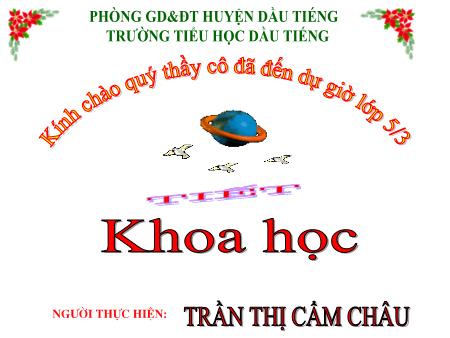 Bài giảng Khoa học Lớp 5 - Bài: Đá vôi - Năm học 2014-2015 - Trần Thị Cẩm Châu