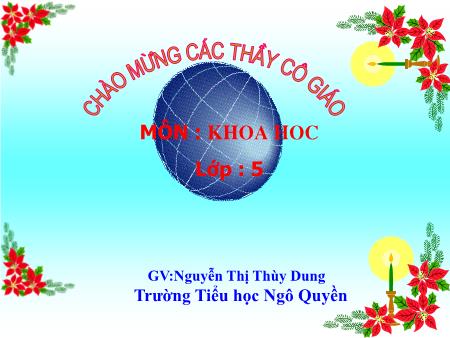 Bài giảng môn Khoa học Lớp 5 - Bài 62: Môi trường - Nguyễn Thị Thùy Dung