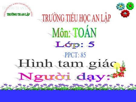 Bài giảng môn Toán Lớp 5 - Bài: Hình tam giác