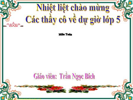 Bài giảng Toán Lớp 5 - Bài: Luyện tập - Trần Ngọc Bích