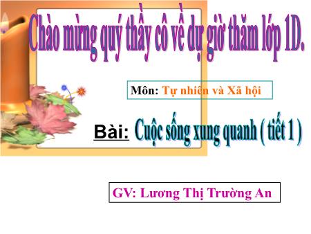 Bài giảng Tự nhiên xã hội Lớp 1 - Bài: Cuộc sống xung quanh (Tiết 1) - Lương Thị Trường An