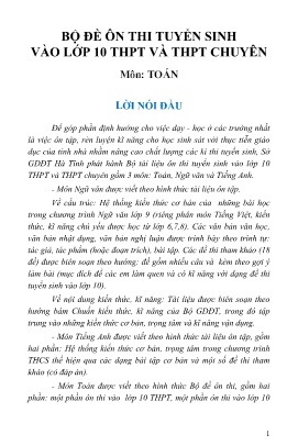 Bộ đề ôn thi tuyển sinh vào Lớp 10 THPT và THPT chuyên môn Toán
