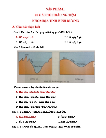 Đề trắc nghiệm môn học Địa lí (Có đáp án)