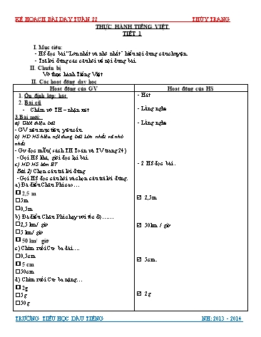 Giáo án Linh hoạt các môn Lớp 2 - Tuần 22