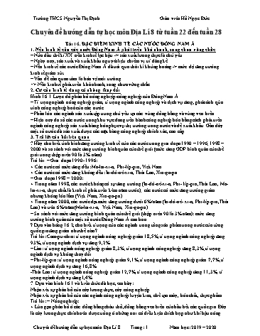 Giáo án môn Địa lí Lớp 8 - Tuần 22-28