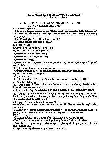 Giáo án môn Giáo dục công dân Lớp 7 - Tuần 22-29