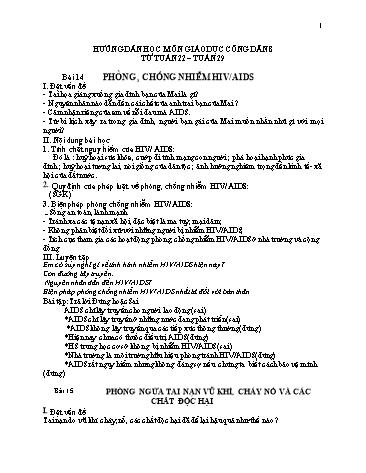 Giáo án môn Giáo dục công dân Lớp 8 - Tuần 22-29