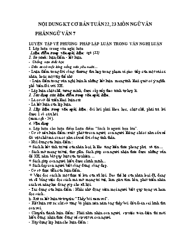 Giáo án môn Ngữ văn Lớp 7 - Tuần 22+23