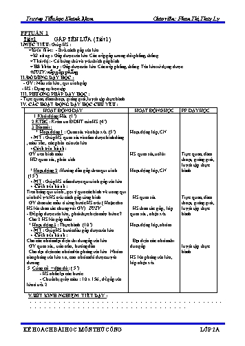 Giáo án môn Thủ công Lớp 2