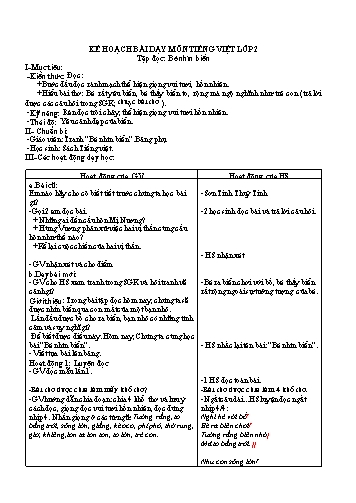 Giáo án môn Tiếng việt Lớp 2 - Tập đọc: Bé nhìn biển