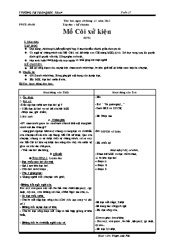 Giáo án môn Tiếng Việt Lớp 3 - Tuần 17 - Tập đọc-Kể chuyện: Mồ côi xử kiện