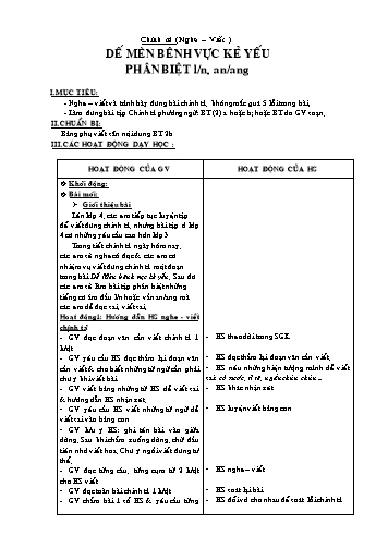 Giáo án môn Tiếng việt Lớp 4 học kì I - Chính tả