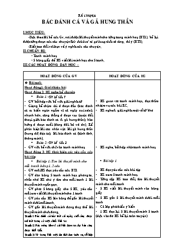 Giáo án môn Tiếng việt Lớp 4 - Kể chuyện: Bác đánh cá và gã hung thần