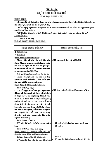 Giáo án môn Tiếng việt Lớp 4 - Kể chuyện: Sự tích hồ Ba Bể
