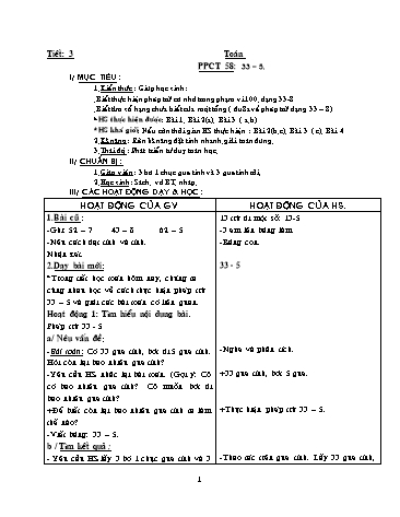 Giáo án môn Toán Lớp 2 - Bài: 33-5