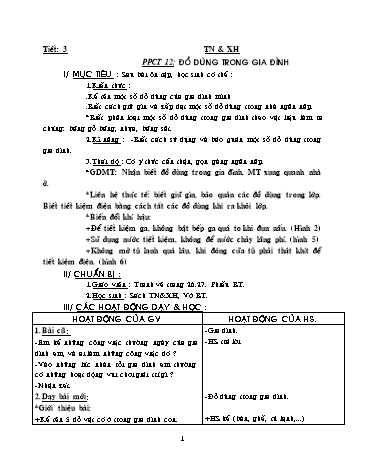 Giáo án môn Tự nhiên và xã hội Lớp 2 - Bài: Đồ dung trong gia đình