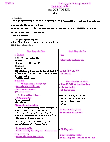 Giáo án Tiếng Việt Lớp 2 - Tuần 24 - Tập đọc: Quả tim khỉ