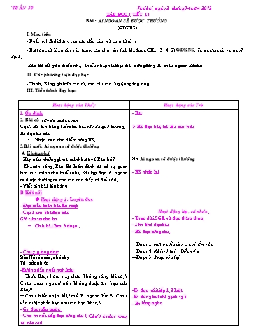 Giáo án Tiếng Việt Lớp 2 - Tuần 30 - Tập đọc: Ai ngoan sẽ được thưởng