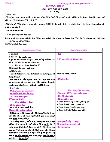 Giáo án Tiếng việt Lớp 2 - Tuần 33 - Tập đọc: Bóp nát quả cam