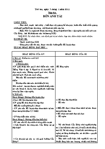 Giáo án Tiếng việt Lớp 4 - Tập đọc: Bốn Anh Tài