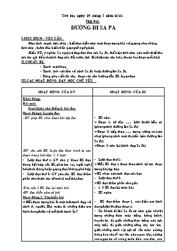 Giáo án Tiếng việt Lớp 4 - Tập đọc: Đường đi Sapa