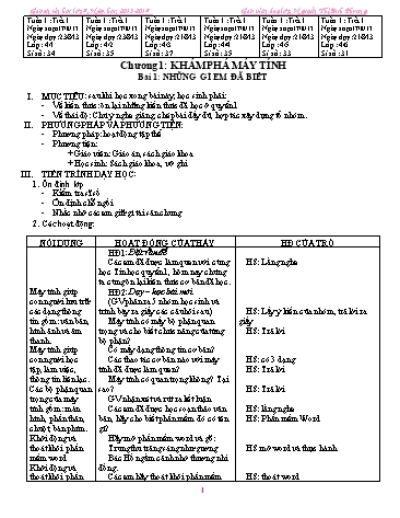 Giáo án Tin học Lớp 4 - Chương trình cả năm - Nguyễn Thị Bích Phương