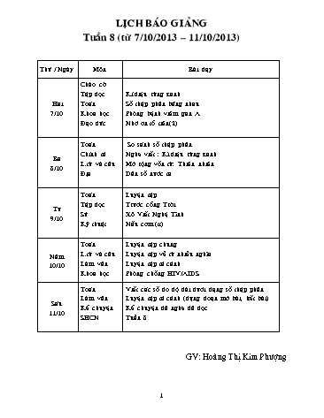Giáo án tổng hợp các môn Khối 5 - Tuần 8 - Hoàng Thị Kim Phượng