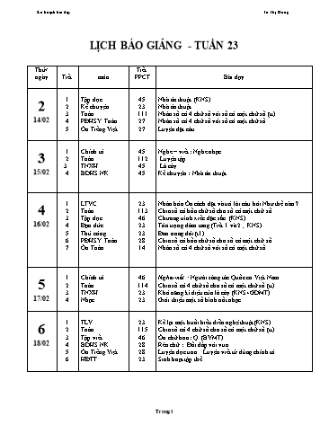 Giáo án tổng hợp các môn Khối lớp 3 - Tuần 23