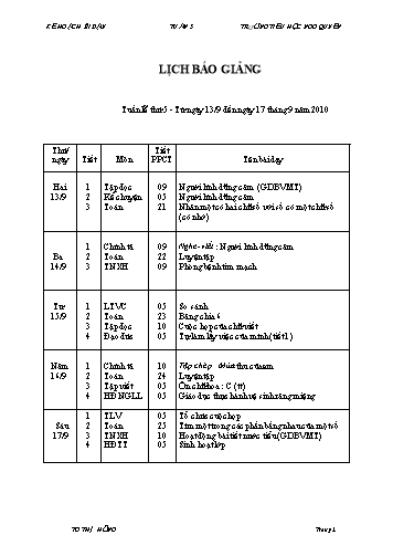 Giáo án tổng hợp các môn Khối lớp 3 - Tuần 5