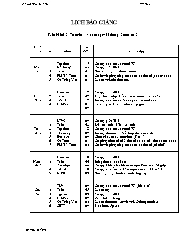 Giáo án tổng hợp các môn Khối lớp 3 - Tuần 9
