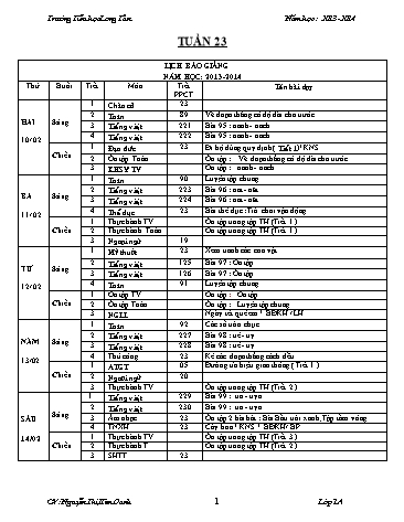 Giáo án tổng hợp các môn Lớp 1 - Tuần 23