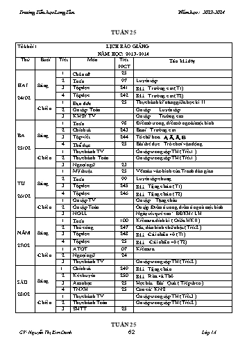 Giáo án tổng hợp các môn Lớp 1 - Tuần 25