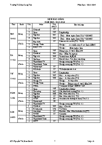 Giáo án tổng hợp các môn Lớp 1 - Tuần 27