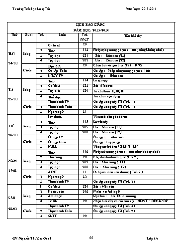 Giáo án tổng hợp các môn Lớp 1 - Tuần 29