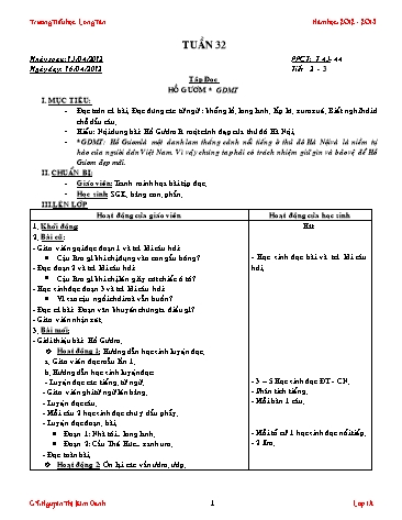 Giáo án tổng hợp các môn Lớp 1 - Tuần 32