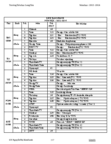 Giáo án tổng hợp các môn Lớp 1 - Tuần 34