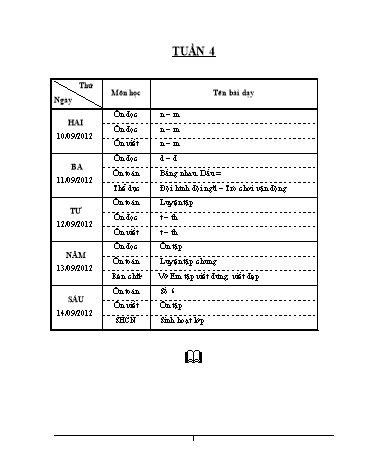 Giáo án tổng hợp các môn Lớp 1 - Tuần 4