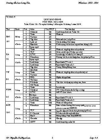 Giáo án tổng hơp các môn Lớp 4 - Tuần 20