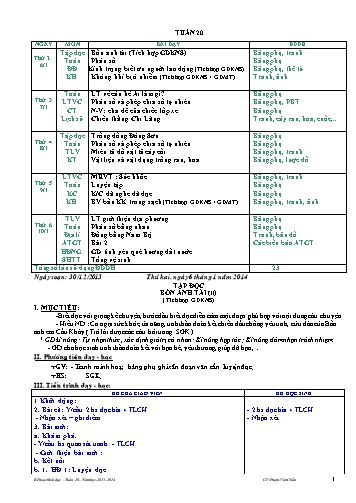 Giáo án tổng hợp Khối 4 - Tuần 20