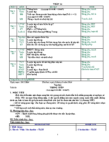 Giáo án tổng hợp Khối 4 - Tuần 26