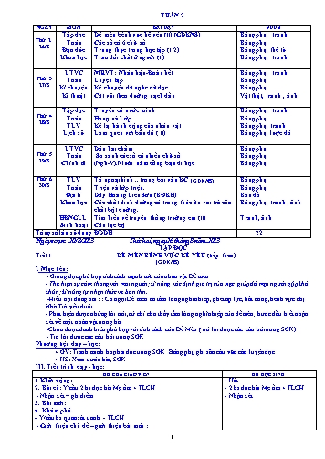 Giáo án tổng hợp Khối 4 - Tuần 2
