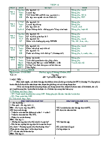Giáo án tổng hợp Lớp 4 - Tuần 10