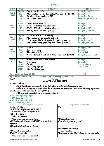 Giáo án tổng hợp Lớp 4 - Tuần 11